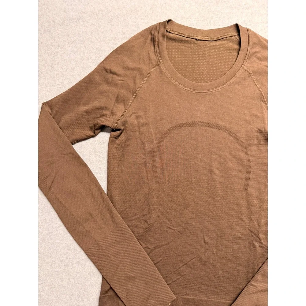 Lululemon Swiftly Tech Long Sleeve 2.0 Roasted Brown Running Shirt Size 4